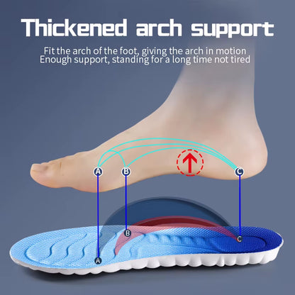 4D Cloud Technology Sports Insoles for Shoes PU Sole Soft Breathable Shock Absorption Cushion Running Orthopedic Care Insoles