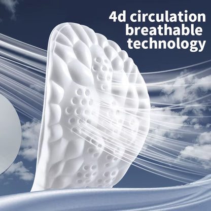 4D Cloud Technology Sports Insoles for Shoes PU Sole Soft Breathable Shock Absorption Cushion Running Orthopedic Care Insoles